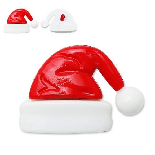 Botão Infantil KR Natal 6156 Gorro de Natal Branco/Vermelho com 25 Und