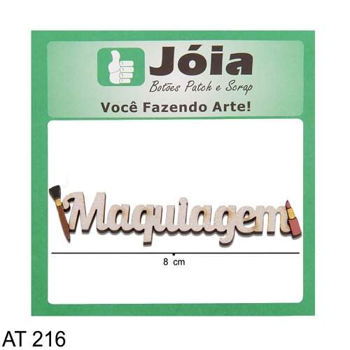 Botão MDF Patchwork Ref 216 Maquiagem - Jóia