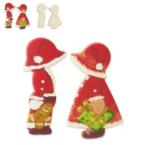 Botão Patchwork We Care About Kit Casal Sunbonnet Natal Ref.2039 - 1 Par