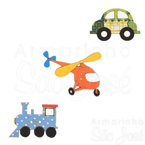 Botão Patchwork Cantinho da Arte - Transportes