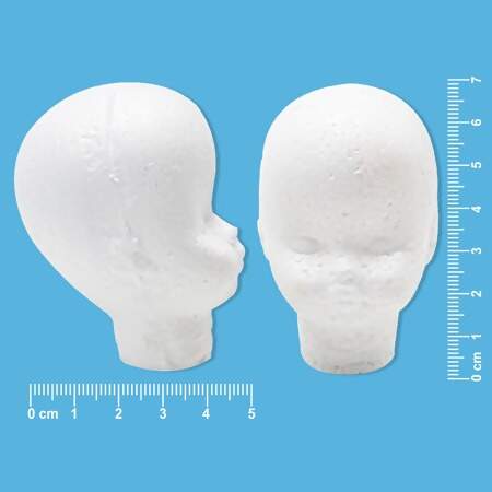 Cabeça de Boneca M 75 de Isopor R.0483 com 03 Und