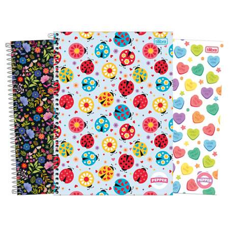Caderno Espiral Capa Dura Universitário Tilibra Pepper Fem. 12 Matérias 192 Folhas FL