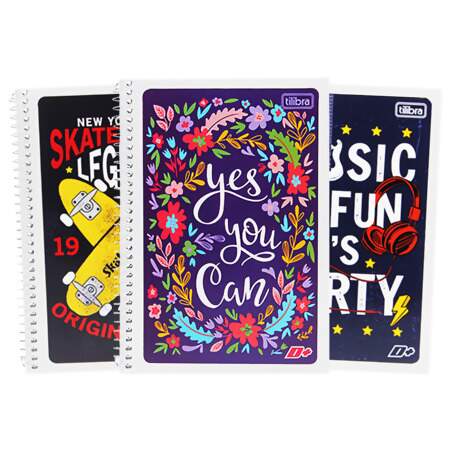 Caderno Espiral 1/4 Capa Flexível Tilibra D+ 48 Folhas
