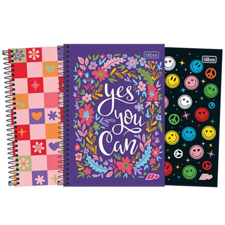 Caderno Espiral 1/4 Capa Flexível Tilibra D+ 96 Folhas