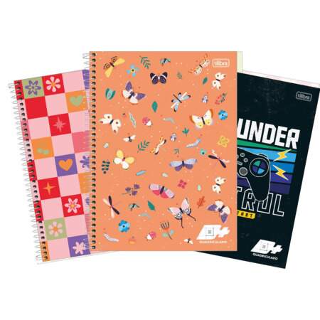 Caderno Quadriculado Capa Dura Universitário Tilibra D+ 1x1 96 Folhas FL