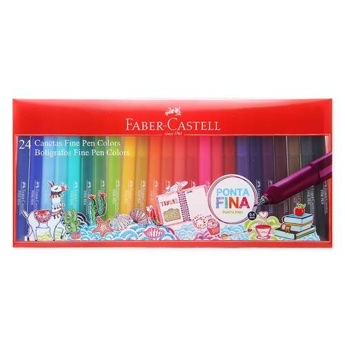 Caneta Fine Pen Colors Faber-Castell FPB/ES24ZF Estojo com 24 cores