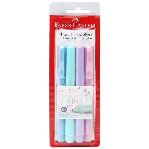 Caneta Fine Pen Pastel Faber-Castell FPB/TPZF com 04 Cores FL