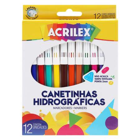 Canetinha Acrilex Hidrográfica 06902 com 12 Und