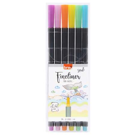 Canetinha Hidrográfica BRW Fineliner Tom Pastel 0,4mm F1003 06 Und