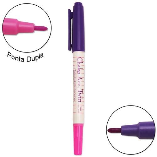 Canetinha Para Tecido 2 Cores Violeta/Pink Und