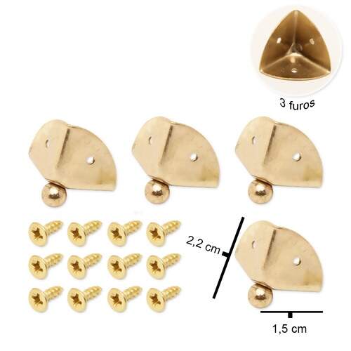 Cantoneira Para Caixa de MDF Com Bolinha A56-01A Pequeno 04Und