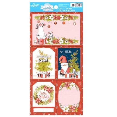 Cards Decorativo Natal Litoarte Lcardn 15,1cmx29,5cm