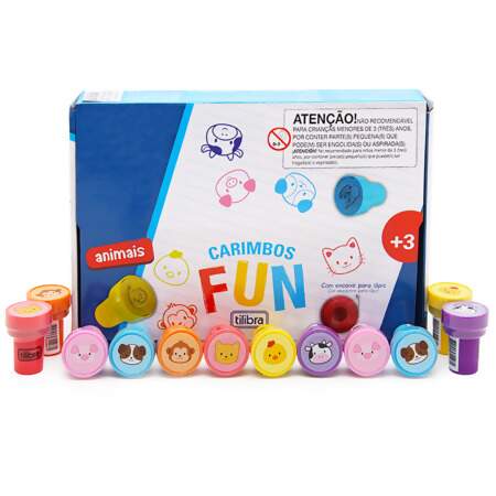 Carimbos Fun Animais Tilibra Sortidos 24 Und