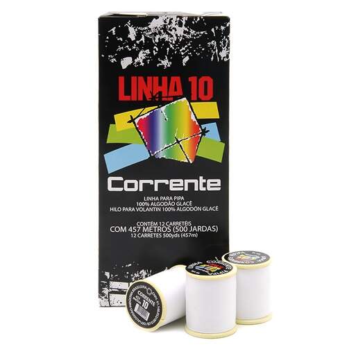 Linha de Pipa Corrente Carretel nº10 com 12 Und 457mts