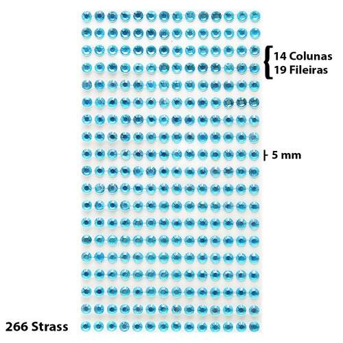 Cartela Adesiva Wei Strass Dia 5mm FL