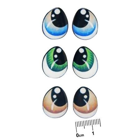 Cartela de Olhos Resinados Big G RTA-010 15 Pares Sortidos