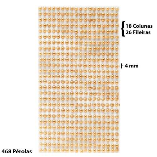 Cartela Adesiva Wei Meia Pérola 4mm com 468 Und