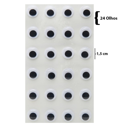 Cartela Adesiva Wei Olho 15mm OLH-15MM