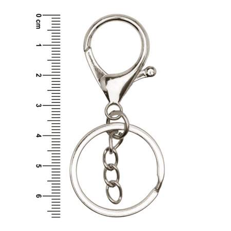 Chaveiro Argola com Corrente Circulo 30x67mm 06 Und