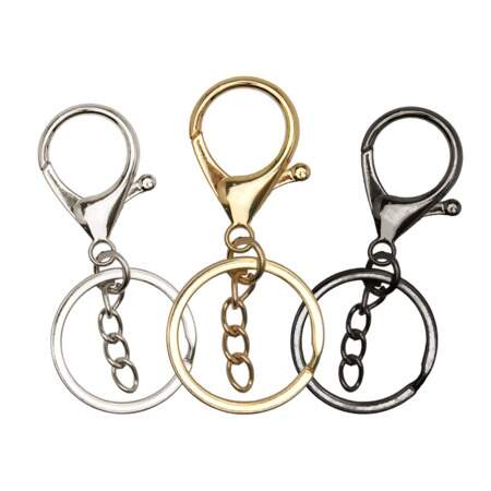 Chaveiro Argola com Corrente Circulo 30x67mm 06 Und