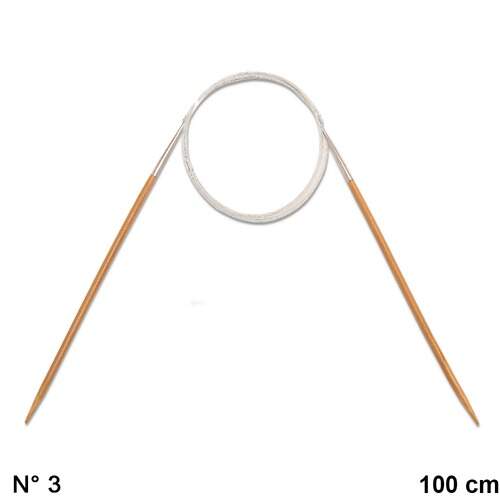 Agulha Circular de Tricô Bambu Circulo 100cm