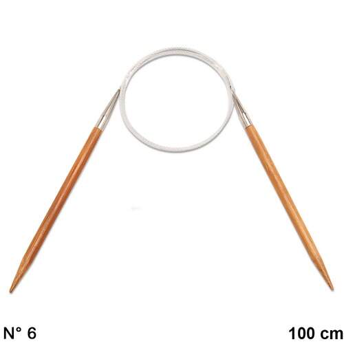 Agulha Circular de Tricô Bambu Circulo 100cm