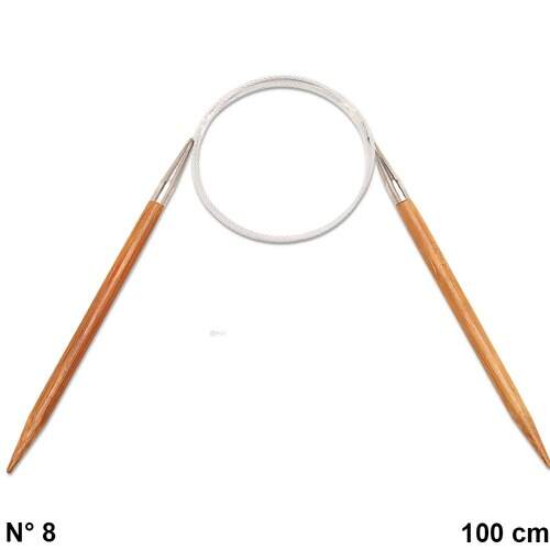 Agulha Circular de Tricô Bambu Circulo 100cm