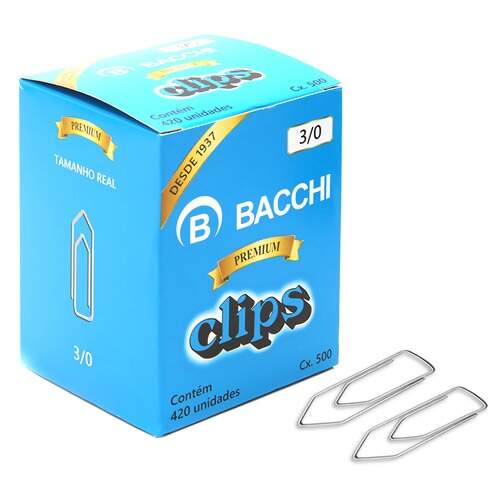 Clips Galvanizado Bacchi 3/0 Caixa com 500g 420 Und