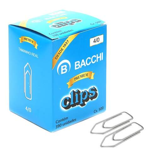 Clips Galvanizado Bacchi 4/0 Caixa com 500g 390 Und
