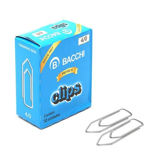 Clips Galvanizado Bacchi 4/0 Caixa com 50 Und