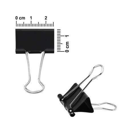 Clips para Papel Binder BRW Preto 25mm BD2512 12 Und