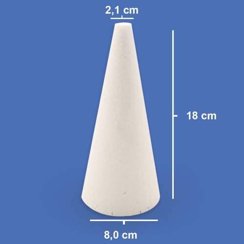 Cone Maciço de Isopor 180mm (80/180) pacote c/ 10 unidades