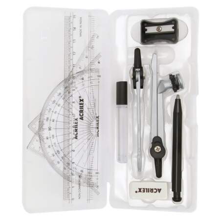 Conjunto Para Desenho Geométrico Acrilex 10 Peças