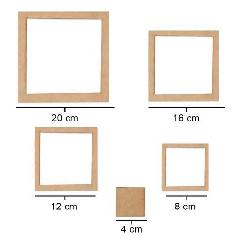 Conjunto de Régua em MDF Quadrada Ref.11399