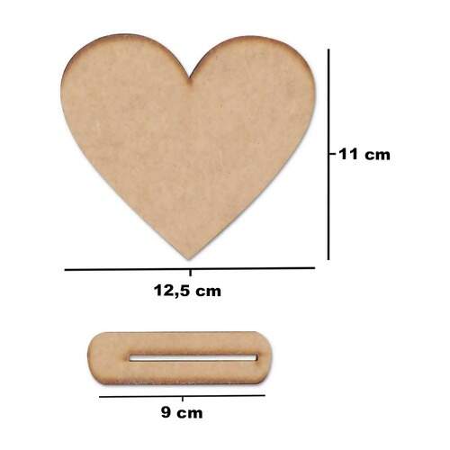 Coração de MDF com Base Ref.698 11cm