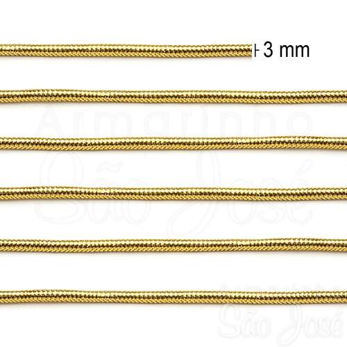 Cordão Metalizado Dourado ou Prata REF.1011 Trader Rolo c/50mts