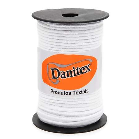 Cordão Trançado de Algodão Danitex 2mm Branco com 50mts