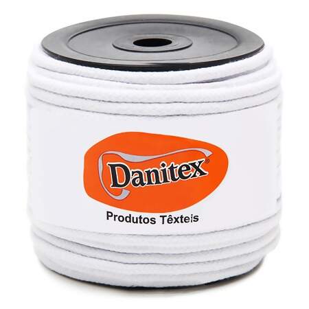 Cordão Trançado de Algodão Danitex 4mm Branco com 50mts