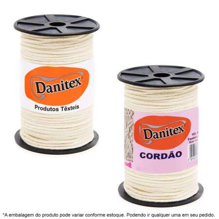 Cordão Trançado de Algodão Danitex 2mm Cru com 50mts