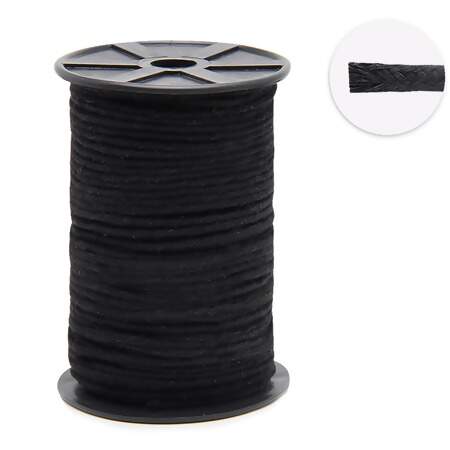 Cordão Trançado de Algodão Danitex 2mm Preto com 50mts