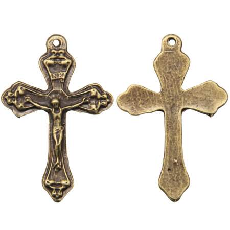 Crucifixo para Terço Cruz Modelo 01 Ouro Velho