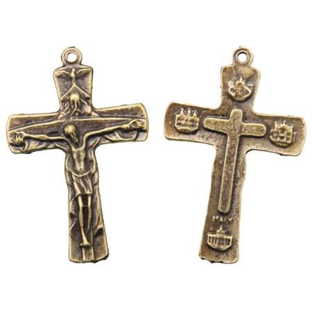 Crucifixo para Terço Cruz Trindade Ouro Velho