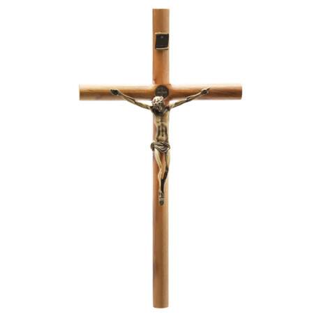 Cruz de Madeira Cilíndrica 35cm de Parede