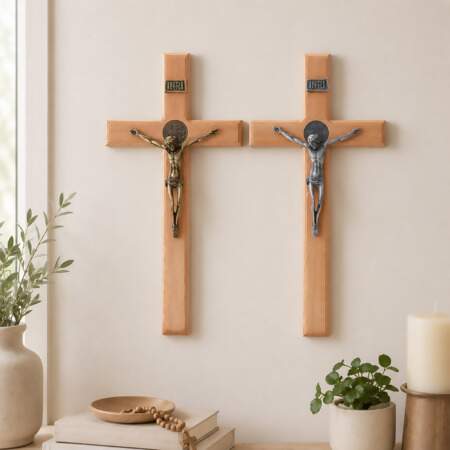 Cruz de Madeira 36cm para Parede