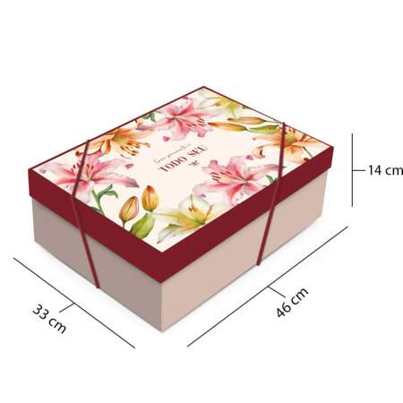 Caixa de Presente Ret. com Tampa Cromus 46x33x14 G