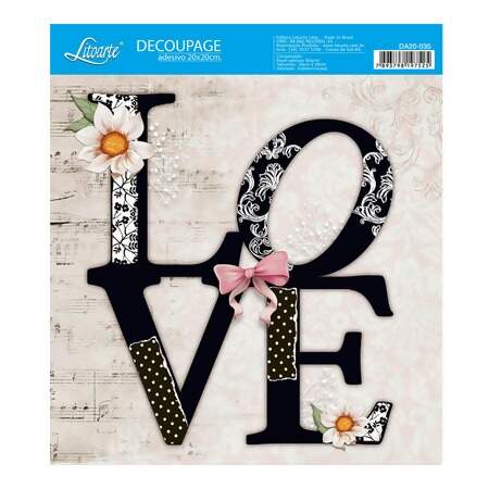 Papel para Decoupage Adesivo Litoarte 20 x 20cm DA20