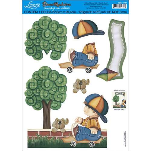 Decoupage com Madeira + Folha Ref.DM (Deco Madeira MDF) - 1 unidade