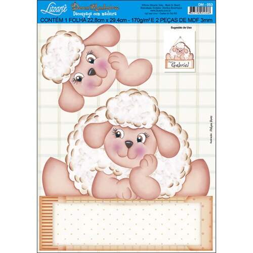 Decoupage com Madeira + Folha Ref.DM (Deco Madeira MDF) - 1 unidade