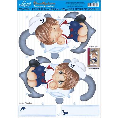 Decoupage com Madeira + Folha Ref.DM (Deco Madeira MDF) - 1 unidade