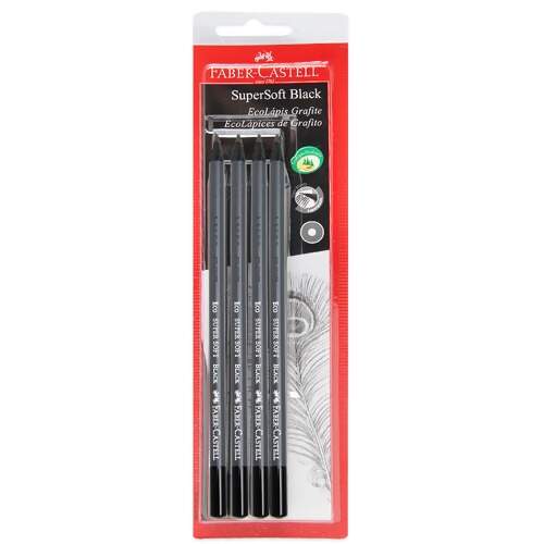 Ecolápis Grafite Supersoft Black Faber-Castell Nº2 SM/907SOFT com 04 Und